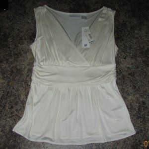 💰 3/$25.00 Women's Ivory Sleeveless Top/Worthington PM NWT.